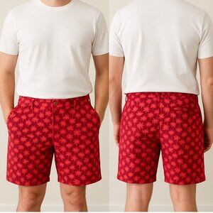 All in Motion Men's Size XXL Red Palm Print Flat Front Hybrid Shorts